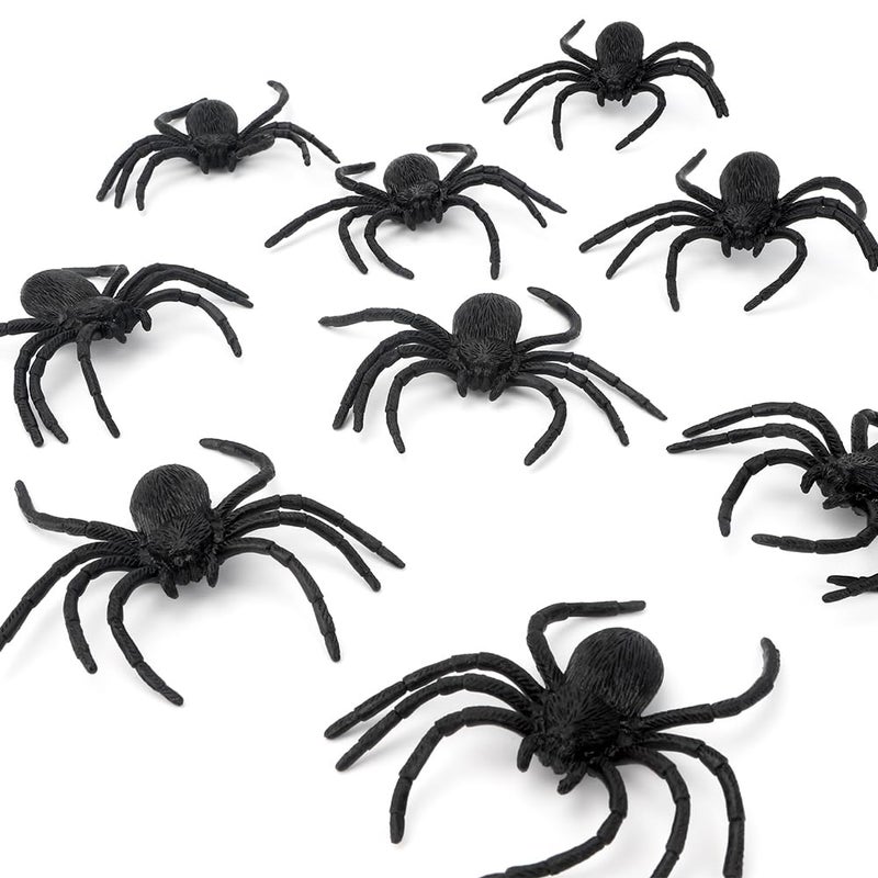 Luktastic Plastic Spiders  Spiders Halloween Decorations  Halloween Spider  Fake Spiders  8PCS Black Large Spider Web Decoration  Realistic Prank Props Scare Fun Practical Surprise Joke Toys  3.9 x 3.7 Inches - Image 4